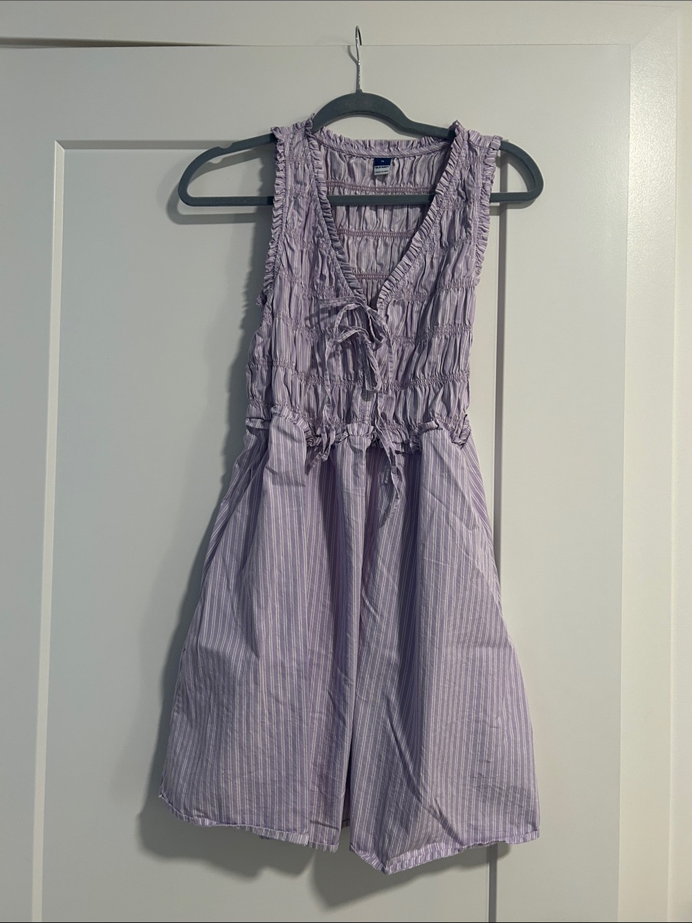 Old Navy Lavender Striped Tie-Front Sundress